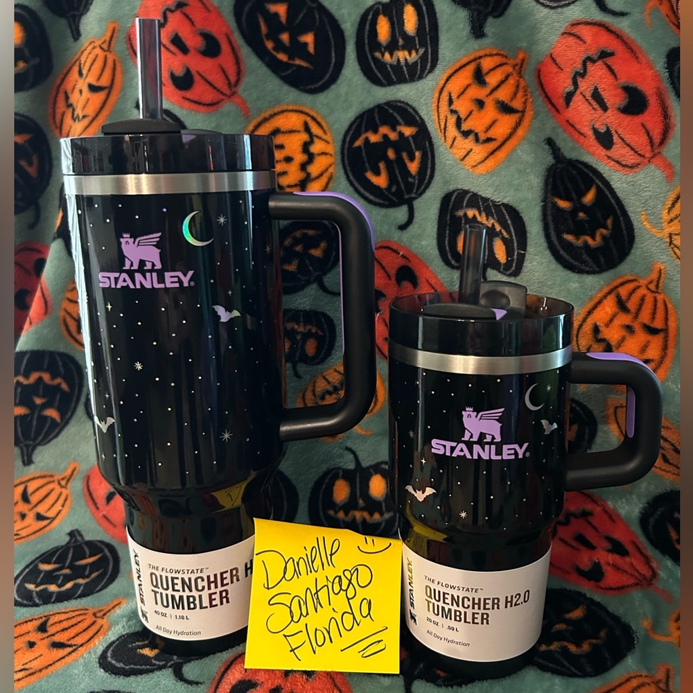 2025 Halloween Stanley Spellcast Black 40 oz Tumbler & 20 oz with bat design NEW